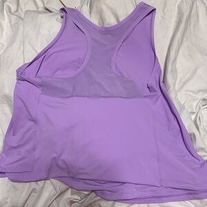 Purple Racerback Sports Tank with Mesh Paneling